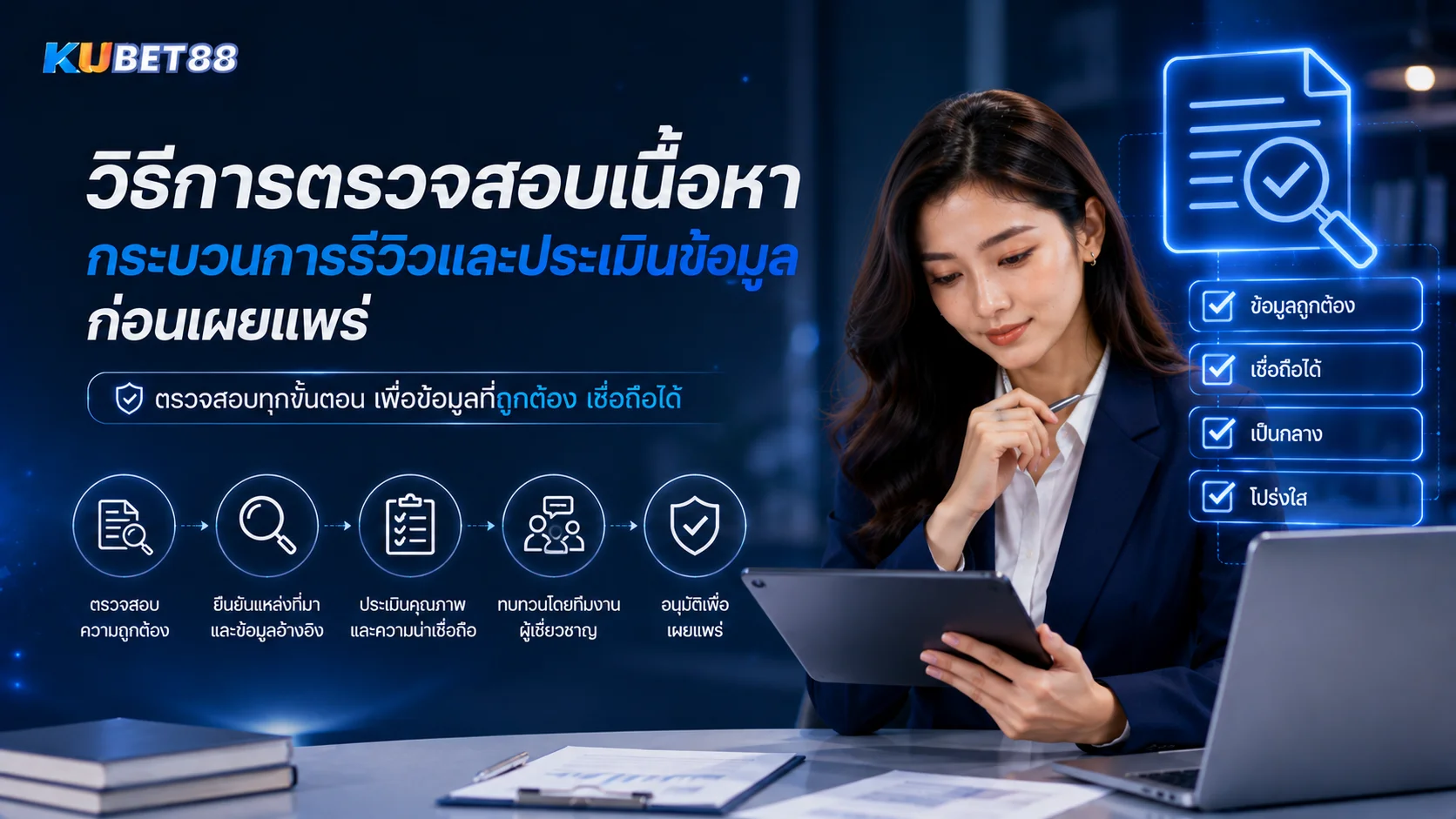 วิธีการตรวจสอบเนื้อหา KUBET88 กระบวนการรีวิวและประเมินข้อมูลก่อนเผยแพร่