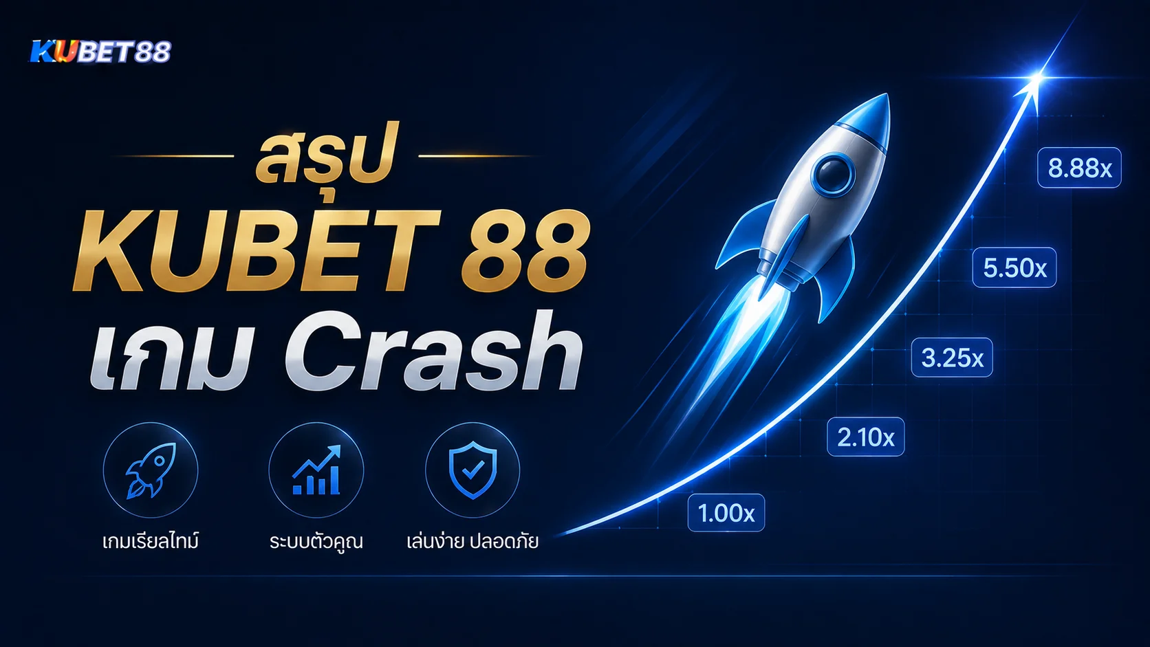 สรุป KUBET 88 เกม Crash พร้อมภาพรวมระบบตัวคูณ การเล่นแบบเรียลไทม์ และ Cash Out