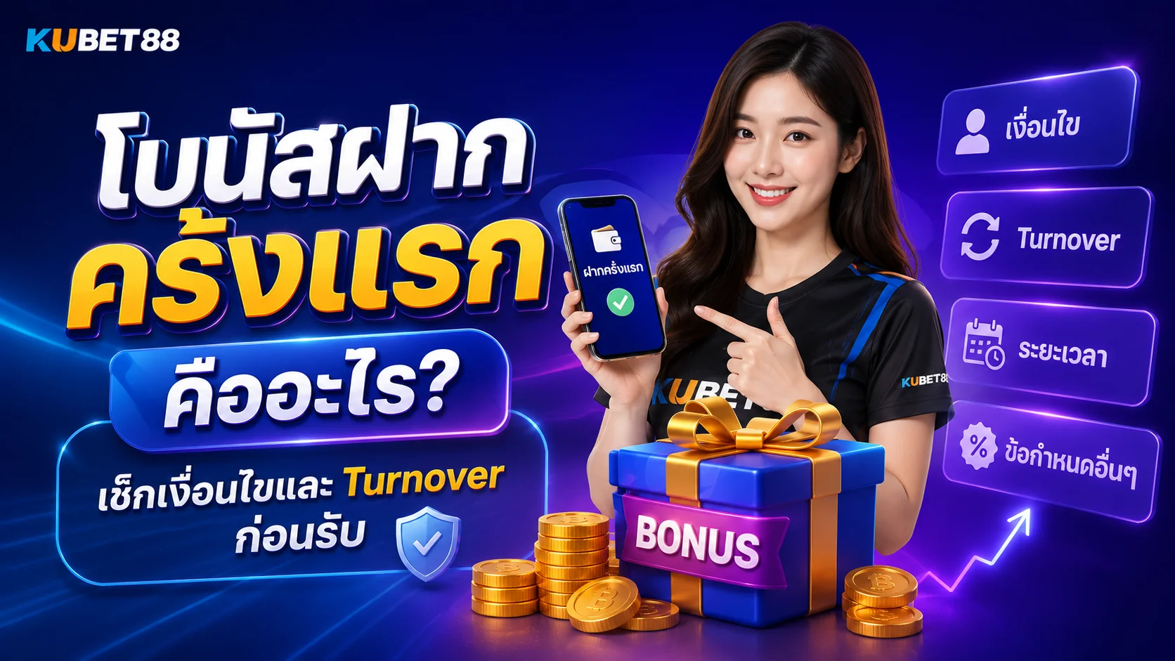 โบนัสฝากครั้งแรก คืออะไร เช็กเงื่อนไขและ Turnover ก่อนรับ